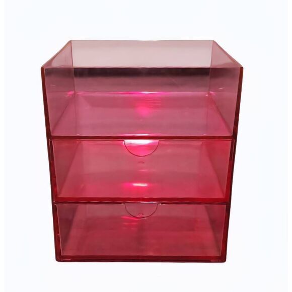 At Home Neon Pink 2-Drawer Storage Organizer - Picture 2 of 11